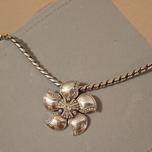 Brighton Silver Floral Pendant Necklace